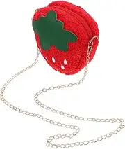 [TEMPNAP] Mini Sling Purse for Girls Strawberry Shaped Coin Wallet for Kids Plush Materials