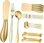 CIYODO 1 Set Stainless Steel Cheese Knife with Dessert Forks Butter Spreaders for Serving Baking and Charcuterie Boards Kitchen Utensils for Home Restaurant Use