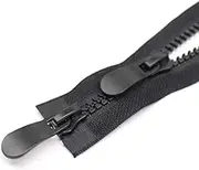 YaHoGa #8 22 Inch Two Way Separating Zipper Large Plastic Zippers for Sewing Coat Parka Down Jacket Heavy Duty Resin Zippers Bulk (Black 22")
