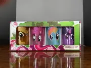 My Little Pony Glassware Set 16 Oz 4 Pc 2013 Rainbow Twilight Applejack Pinkie