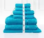 Kingtex 100% Fine Cotton Bath Towel Set/Bath Sheet Set | 7 Pc 550GSM