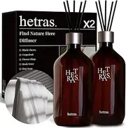 HETRAS. Premium Reed Diffuser: Set of 2 x 16.9oz (1,000 ml) Large Capacity | Fragrance Oil Diffuser & Sticks for Home & Office & Bathroom Decor - Gifts for Loved one (White Shirt)