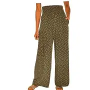 NWT Women's Three Dots Women's Pull On Boho Style Green Pants Size XL 7C140