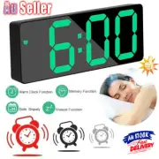 Modern Digital Clock LED Mirror Display Alarm Temperature Time Table Desk HomeZO