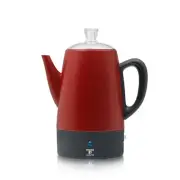 Coffee Percolator, Red Body with Stainless Steel Lid Coffee Maker, Percolator...