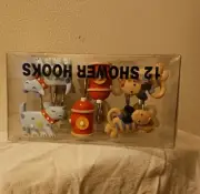 Dog and Fire Hydrant Bathroom Shower Curtain Hooks (#EBT-1683)