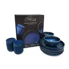 Corelle Stoneware 12-Pc Dinnerware Set Handcrafted, Solid , NAVY - BRAND NEW