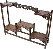 Elegant Wood Curio Rack for Figurines Ornaments Tea Compact and Portable Display St