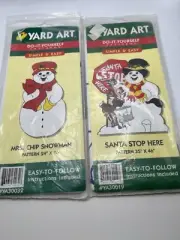 Vintage Yard Art Cut Out Patterns For Wooden Yard Art Snowmen Pair Unopened