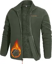 [Pioneer Camp] Men's Polar Fleece Sherpa Lined Jacket Warm Full Zip Up Thick Jacket Soft Outwear Winter Coat with Zipper Pocket