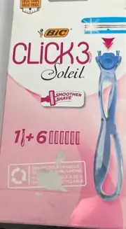 Bic Click3 Soleil Razor Handle plus 6 Cartridges