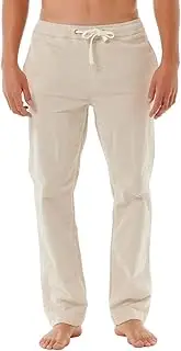 [Rip Curl] Classic Surf Beach Men's Trousers - Back Pocket - Woven Label - 100% Cotton, Vintage White