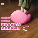 【暖她一整天】草莓大福USB加熱暖腳神器(加熱暖腳器 禦寒流 電熱暖腳寶 保暖神器 冬天 女生 生日禮物)