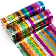 30 Rolls Washi Tape,multi-colored & Gold Metallic Washi Masking Tape -