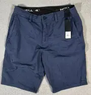 NWT O’Neil Locked Overdye Hybrid Shorts Mens Size 30 Blue Board Short Zip Pocket