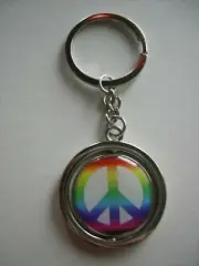 PEACE METAL KEY FOB KEY RING KEYRING KEY CHAIN
