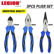 3PCS Pliers 8" Combination Diagonal Cutting Side Cutter Long Nose Plier AU