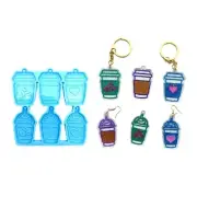 Coffee Cup Milk Tea Cup Keychain Mold Pendant Ornaments Epoxy Crafting Mold