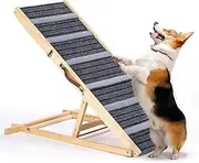 Dog Ramp for Car, Adjustable Dog Ramp, 6 Adjustable Height from 15.7" to 27.6", for Couch, Bed, Car, Wooden Pet Ramp for Small and Large Dogs & Cats, Stable Pet Steps