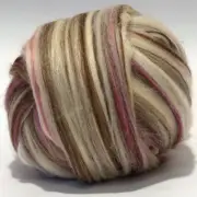 Merino/Silk (70/30) Dyed November Top DHG 100g Wool Roving Spinning Brown Pink