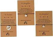 [Beaupretty] 1 Set Mother Daughter Bracelet Woven String Bangles for Mother Day present Classic Heart Design Meaningful Bonding Jewelry for Moms