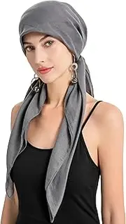 [ZLYC] Chemo Headwear Pre Tied Head Scarf for Women Lightweight Beanie Hat Skull Cover Cap Headwraps