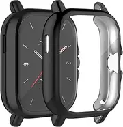 intended for Amazfit GTS 2 Screen Protector, All-Around Protective Case Cover Soft TPU Bumper intended for Amazfit GTS&GTS 2 Accessories (Black)