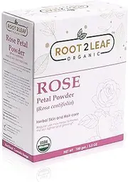 Root2leaf Organic Rose Powder For Skin Lightening, Hair & Facial Oil Control mask, Skin Brightening (100 Gms)