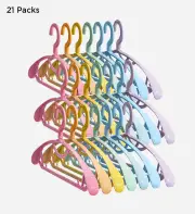 Joybos® Non-Slip Plastic Space Saving Hangers in Rainbow Colors F126 21 PACKS