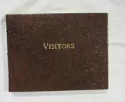 Graphic Image Visitors Log Guest Book Leather Bound Hardcover Brown Shagreen