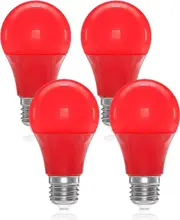 Lertenys Red LED E27 Edison Screw Bulbs, 9W A60/A19 GLS Coloured Light Bulb Filament Lamp Incandescent Equivalent Non-dimmable forr (4-Pack)