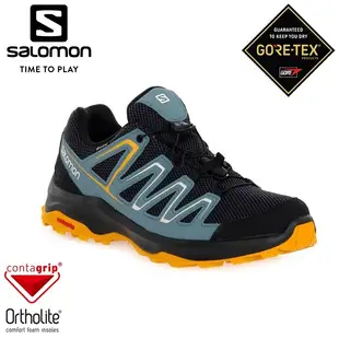 【SALOMON 索羅門 男 CUSTER GTX 低筒登山鞋《烏木黑/褐綠/秋葉黃》】412316/戶外鞋/登山