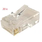 Dynamix RJ-45 Plug 20pc Bag 8P8C Modular Plug (Flat, Stranded) 50 micron [RJ-45-20]