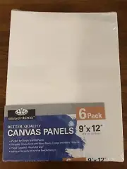 Royal Langnickel 6 Pack-Better Quality Canvas Panels- 9×12"-1/8" Thick-NIP