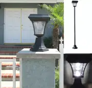 Solar Fence Gate Post Lamp Outdoor Aluminum Light Ultra Bright With 4 LEDs