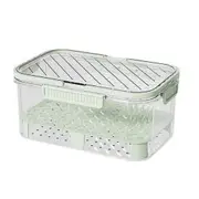 Fruit Storage Container Refrigerator Organizer with Hidden Handle Stackable Design BPA Free Transparent Airtight Fruit Storage Box