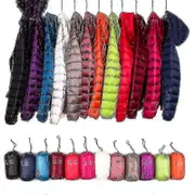 Women Ultra Light Down Jacket Whie Duck Down Hooded Jackets Long Sleeve Warm Slim Coat Parka -bp Bright blue s