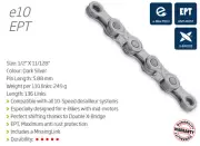 KMC E10 EPT 10 Speed E-Bike Chain — 136 Links / Dark Silver —AUS STOCK— MTB Road