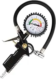 HEALEEP Max Psi Tire Pressure Gauge with Rubber Tube for Accurate Car Tire Inflation Heavy-duty Design for Enhanced Performance for Automotive Use