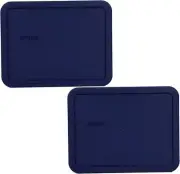 Pyrex Blue 6-cup RECTANGULAR Plastic Cover 7211-PC, 2 pack - Original