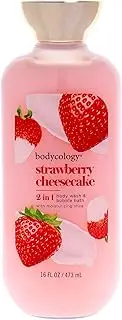 2 in 1 Body Wash and Bubble Bath - Strawberry Cheesecake by Bodycology for Women - 16 oz Body Wash