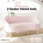 Modern Soft Curvy Sofa Armchair Velvet Fabric Two(2) Seater 2 Colour Options