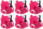 Fox 40 Classic Official CMG 3-Chamber Pealess Whistle + Lanyard, Pink (6-Pack)