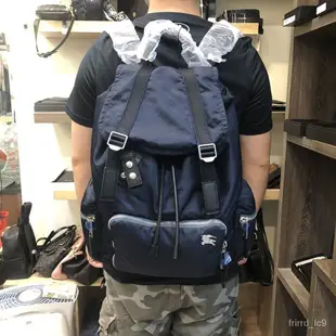 二手 BURBERRY The Rucksack 金屬戰馬LOGO軍旅後背包 (大款) 兩色可選