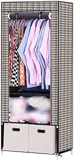 Freestanding Wardrobe, Small Portable Fabric Wardrobe Storage Organizer Foldable Closet with Hanging Rail Drawer 175 * 75 * 45CM(Size:175 * 75 * 45CM,Color:A) (B 175 * 75 * 45CM)