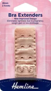HEMLINE Bra Back Extender 2 Hook, 28mm Nude