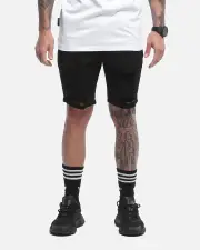 [SAINT MORTA] Saint Morta Thrashed Shorts Jet Black - Size 34 34 JET BLACK