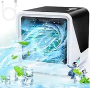 Air Conditioning Mobile 3-in-1 Type-C Fan Quiet, 500 ml Water Tank, 3 Speeds, 7 Colours, Night Light, Mini Air Conditioner without Exhaust Hose with Handle, Air Cooler, Suitable for Bedroom, Office