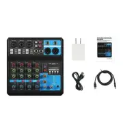 HD Audio 5 Channel Sound Mixer bluetooth Computer Mixing Console 48v Power USB