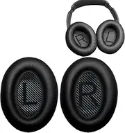 Replacement Earpads for Bose QC35 & QC35 II Over-Ear Headphones Softer Leather, Carmoeignin Ear Cushion for QC2 QC15 QC25 QC35 Ae2 Ae2i Ae2W SoundLink SoundTrue L/R Side Ear Pads QuietComfort 15 25 35 (Black)